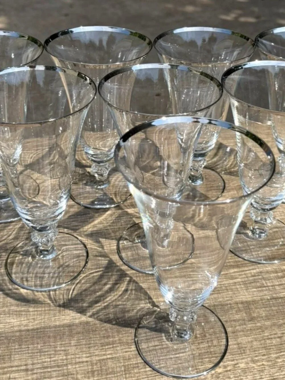 MCM Thick Platinum Rim Vintage 6 5/8
